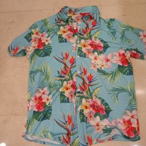 Hawaii Blue Floral Shirt L